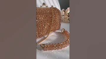 Moon handbag in Champagne color✨#beadbag #tutorial #handmade