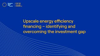 Upscale energy efficiency financing – identifying and overcoming the investment gap (GMT Time)