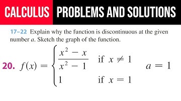 20. Explain why the function is discontinuous at the given number. Sketch the graph of the function.