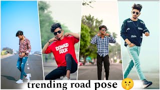 insta viral road pose for boys 😎💥 || road pose man || #photoshoot #roadpose #pose