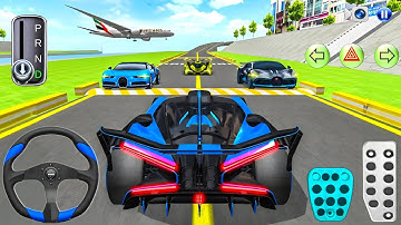 3D New Blue Bugatti Cars For Parking - 3D Driving Class Simulation game - Android ios gameplay
