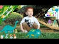 DINOSAUR EGG HUNT!  EGG HUNT SURPRISE!! Learning Numbers &amp; Colors with Isaac!