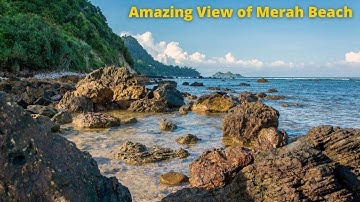 Amazing View of Red Island Beach Banyuwangi Indonesia in 4K Video