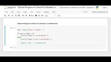 Day 2 : Python Program to check if a Number is a Palindrome