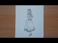 How To Draw a Girl with HandBag By Pencil Sketch - Step by Step