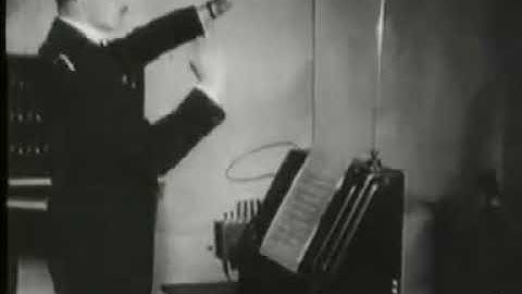Leon Theremin demonstrates his invention in 1927