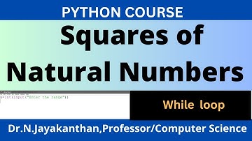 Python Program to Print Squares of First N Natural Numbers