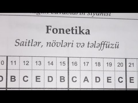 azerbaycan dili test toplusu cavablari | Fonetika cavablari