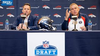 HC Sean Payton, GM George Paton reflect on Day 2 of the 2025 NFL Draft
