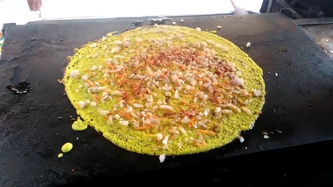 Pesarattu - Green Gram Dal Dosa Recipe - Moong Dal Dosa Recipe - Street Food Catalog