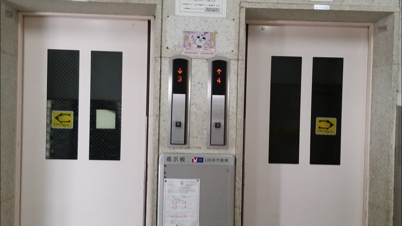 某団地の1枚扉エレベーター 三菱 更新済 Youtube