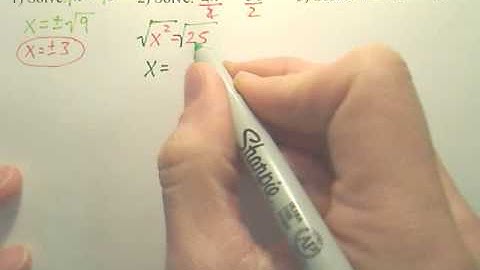 9.6 Solving Quadratic Equations by Using Square Roots - Algebra 1