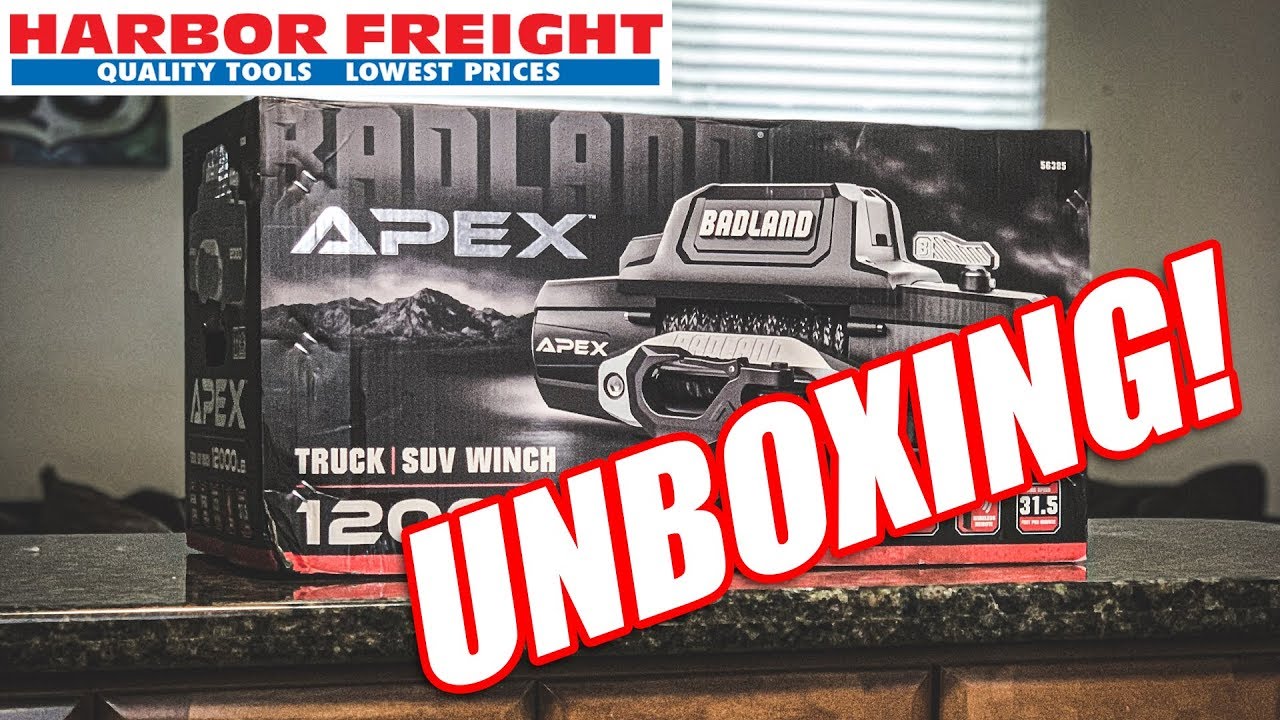 Harbor Freight Badland APEX 12,000 lbs Winch - Unboxing - YouTube