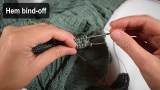 Hem bind-off - #aperovest - mini knitting demo