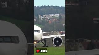 777-300ER GE90 engine - AMAZING SOUND #boeing #aircanada #zurich @aircanada