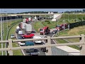 Dojazd wozów bojowych do kolizji na A2 węzeł Pruszków w dniu 28.07.2021 PSP Straż Pożarna