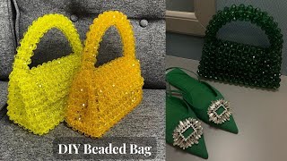 HOW TO MAKE SIMPLE BALENCIAGA HOURGLASS BEADED BAG || DIY BEADED BAG \/\/ BEGINNER FRIENDLY TUTORIAL