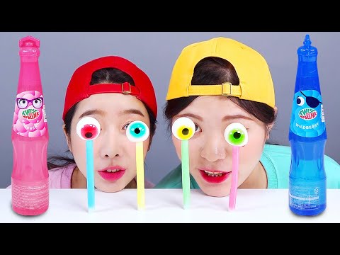 Eyeball jelly Twist Mukbang 눈알젤리 트위스트 음료수 먹방 DONA 도나