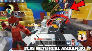 Play With Real AMAAN BG 🤯 🥰 In Bedwars !! (Blockman Go)