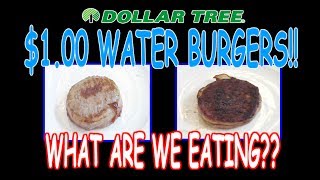 Dollar Tree ONE DOLLAR Water Burgers!!  WHAT ARE WE EATING??