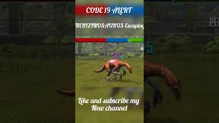 code 19 alert therizinosaurs escaping hurry up before it's gone #jurassicworldgame#gameplay#code19#