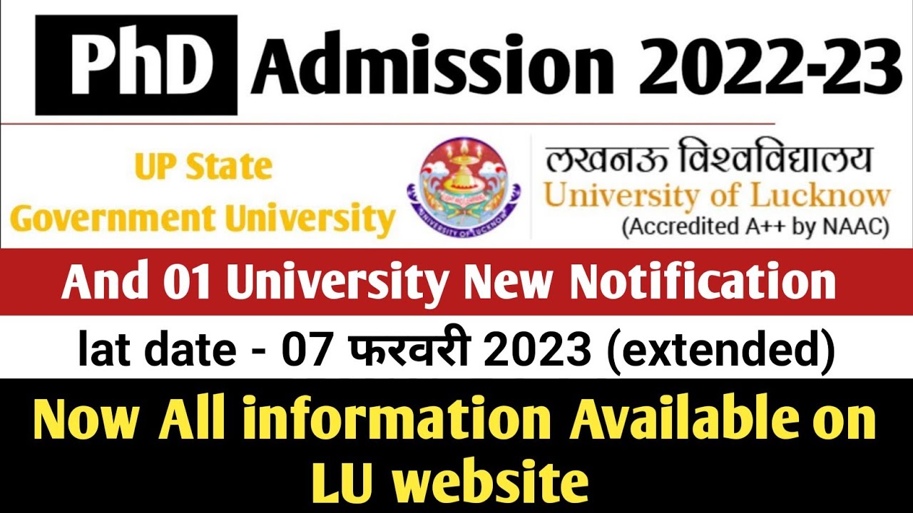 phd admission in lucknow university 2022