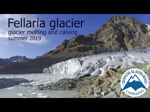Fellaria glacier - glacier melting and calving - summer 2019