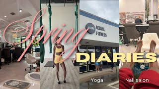 SPRING DIARIES 001 | aerial yoga, hanging out with friends + nail salon!