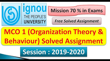 IGNOU MCO 1 FREE SOLVED ASSIGNMENT FOR 2019-2020 SESSION || MUST WATCH