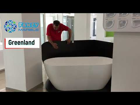 Ванна окремостояча з литого каменю 1700x800 Miraggio Greenland, відео 1