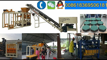 Teach client use QT4-24B semi automatic concrete block machine for curb stone block produce