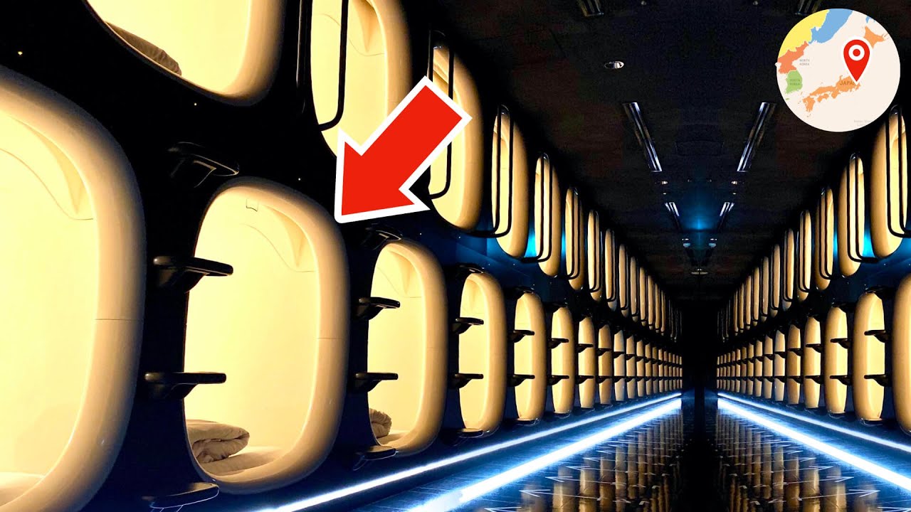 Amazing Capsule Hotel Like STAR WARS 😳🏩 Tokyo, Japan 🇯🇵 カプセルホテル 東京