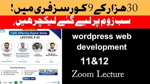 Batch#67 &68 Lect#11&12WordPress Web Development By Sir Sohail Qayum Powered By LWE