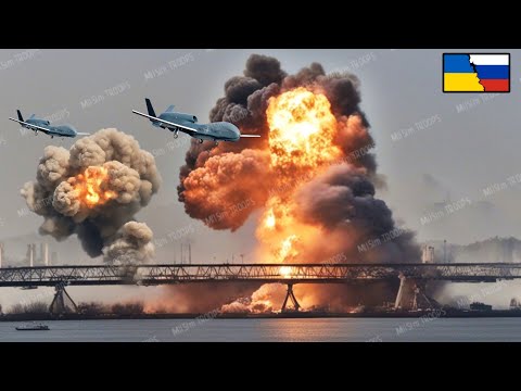 Horrifying Moment, 2 Advanced NATO Drones Explode 900 Tons of Russian Ammunition on Kremea Bridge