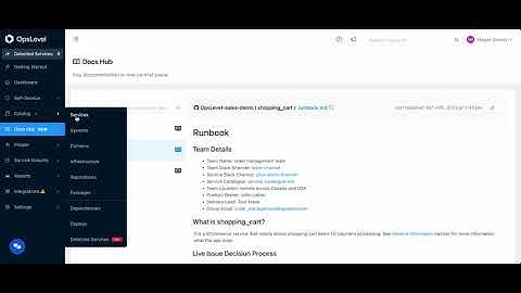 Demo: OpsLevel Docs Hub