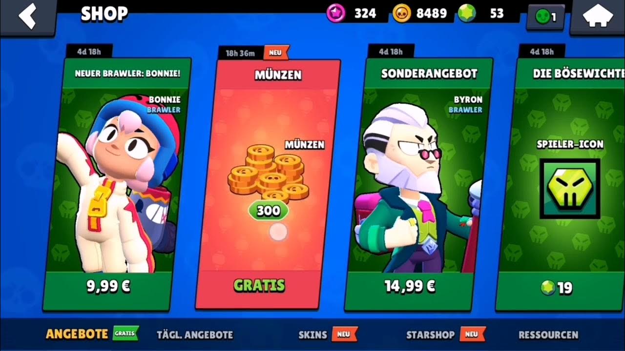 Ich hole die 4 Gratis Geschenke in Brawl stars ab. YouTube