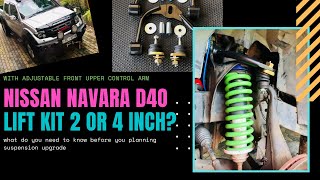 Nissan Navara D40 Lift kit install with 2-4 inch - YouTube