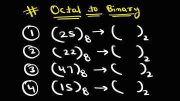Octal to binary conversion in Hindi || Number System 2024