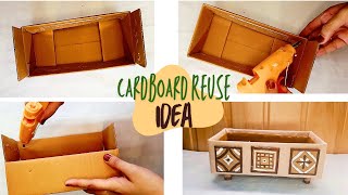 DIY CUTE ORGANISER FROM WASTE CARDBOARD/HOW TO MAKE SMALL STORAGE BOX WITH CARDBOARD /Home decor DIY