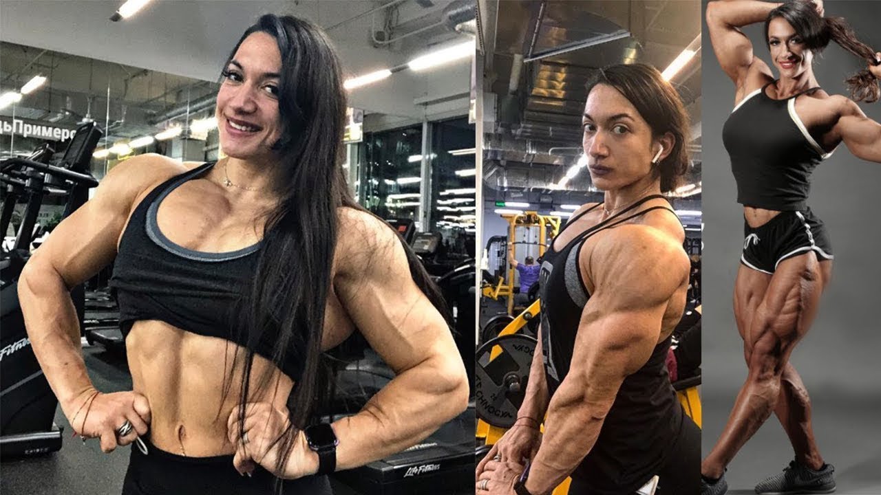 Valentina Mishina muscle ripped female bodybuilder flex and workout 2022
