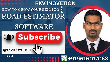 #How to prepare data and input data in Road Estimator Software video Part 2 RKV iNNOVATION