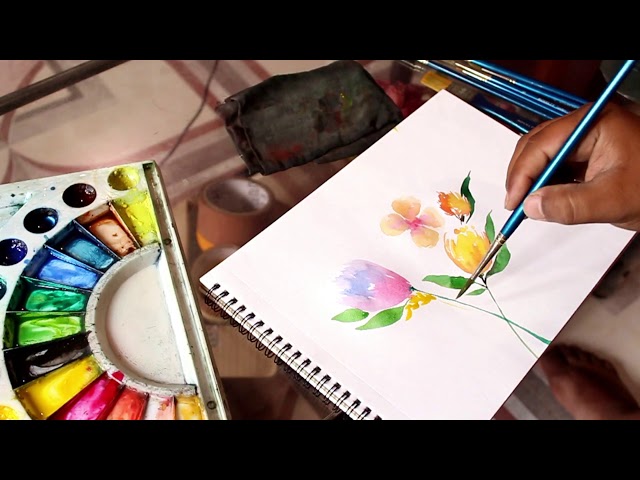 本33/Painting Fresh Florals in Watercolor How to Paint Simple Flowers in Watercolor / Paint with David
