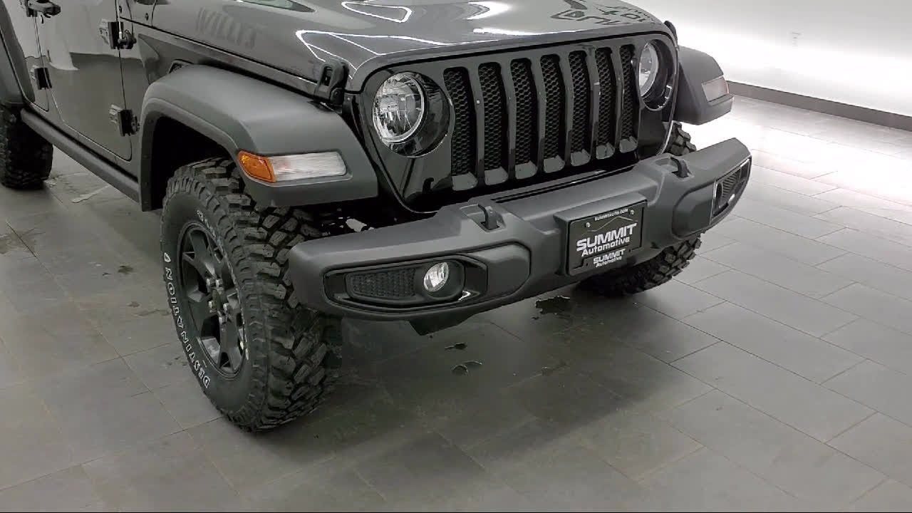 2021 Jeep WRANGLER Willys Sport Granite Crystal Metallic Clearcoat New.  walk around for sale in Fond - YouTube