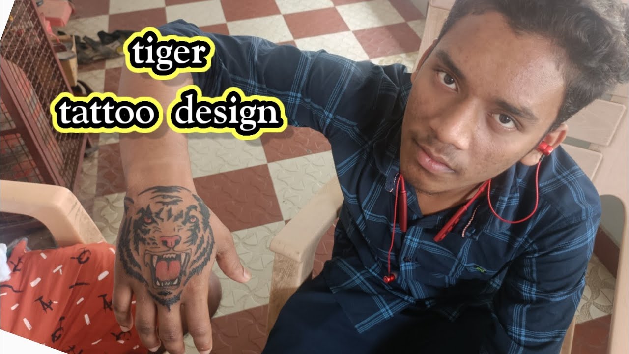 tiger tattoo design // tattoo design on hand