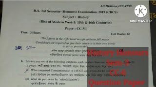 3rd Sem History Honours Sem-3, CC-6 Question paper 2019, Burdwan University