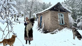 Daily Village Life in a Snowy and Cold Winter Day
