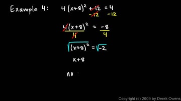 Algebra 1  12.1b - Simple Quadratic Equation Examples