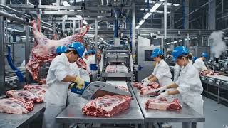 Tiny Workers Meat Factory Miniature World Cutting Packing Meat Ai Tiny Workers Video
