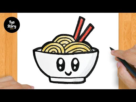 #18 How to Draw a Cute Noodles - Easy Drawing Tutorial - YouTube