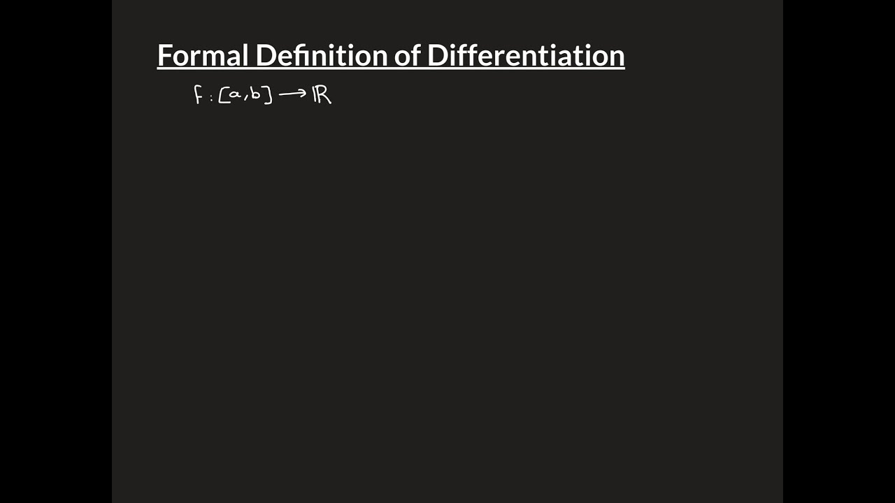 Formal Definition of Differentiation YouTube